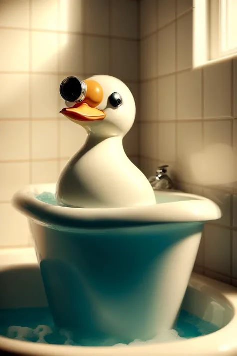 <lora:SpyWorld50s:1> SpyWorld50s, rubber duck, bathtime,