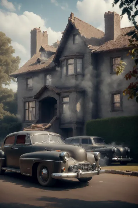 <lora:SpyWorld50s:1> SpyWorld50s, cars outside,