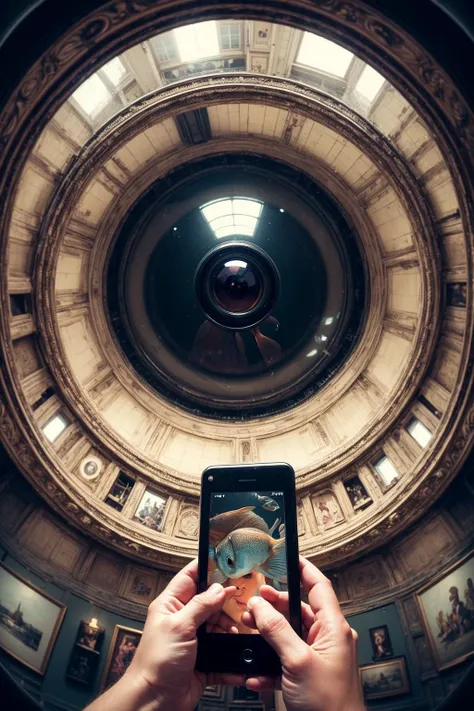 <lora:SpyWorld50s:0.5>, SpyWorld50s, a man <lora:add_detail:0.6> complex geometry, looking at viewer, (taking selfie:1.3), (fish-eye lens:1.3), in a room with full of tv screens, (close-up view:1.2), (masterpiece:1.3), symmetric view