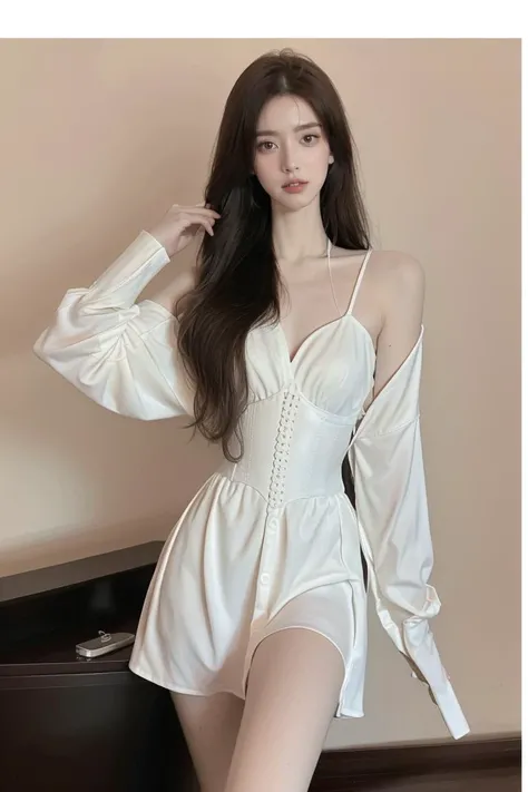 modern hanfu,collarbone,((bare shoulders)),((whole body)),actual,fashion girl,red lips,mature women,cosmetics,big eyes,beautiful eyes,((whole body)),((from below)),(best quality, masterpiece:1.2),Super detailed,(actual:1.37),((Sexy long legs)),beautiful,young and energetic,Charming model with (delicate eyes, Detailed lips, extremely delicate eyes),show a bright smile,Create stunning girl images,Warm colors,Extremely high color saturation,official art,Extremely detailed CG unified 8k wallpaper,(high dynamic range :1.4),(cinematic),(pastel colors, dull color, soothing tone :1.3),(natural skin texture, ultra-actual, soft light, sharp),(Very detailed),night,moonlight,((in the mountains, plant, Leaning against the rocks)),<lora:MIS40:1>,, (Canon RF85mm f/1.2,best quality,Realisticity:1.4,Cinematic Lighting),(8k, RAW photo, best quality, masterpiece:1.2),(realistic, photo-realistic:1.4),cinematic lighting,photon mapping,