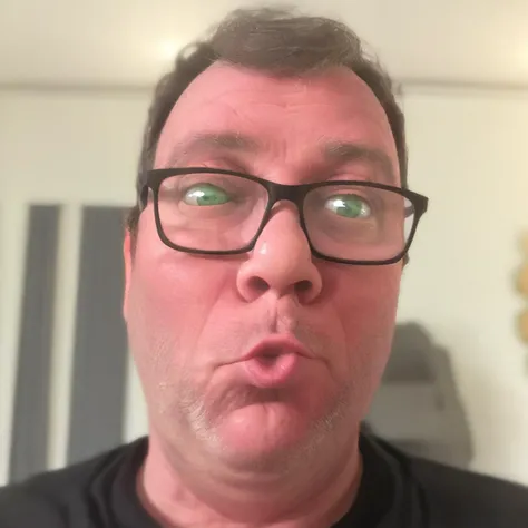 Portrait of a man by night, glasses,
