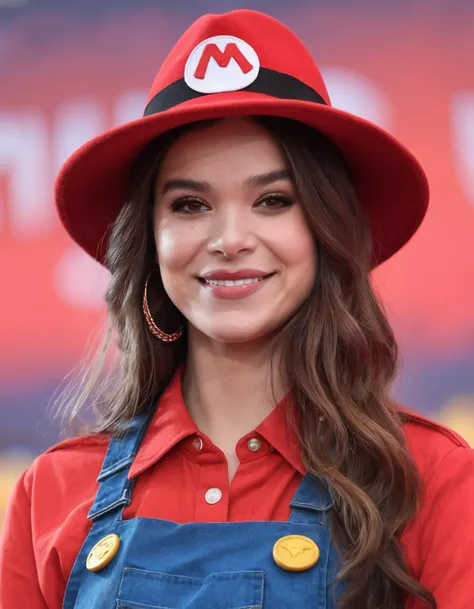 cinematic photo Portrait of (((ohwx woman))) as super Mario, red hat, fantasy, highly detailed, digital painting, artstation, concept art, sharp focus, illustration, art by Tony Sart and artgerm and randy vargas <lora:hailee_lora_sdxl_v1:1> . 35mm photograph, film, bokeh, professional, 4k, highly detailed
