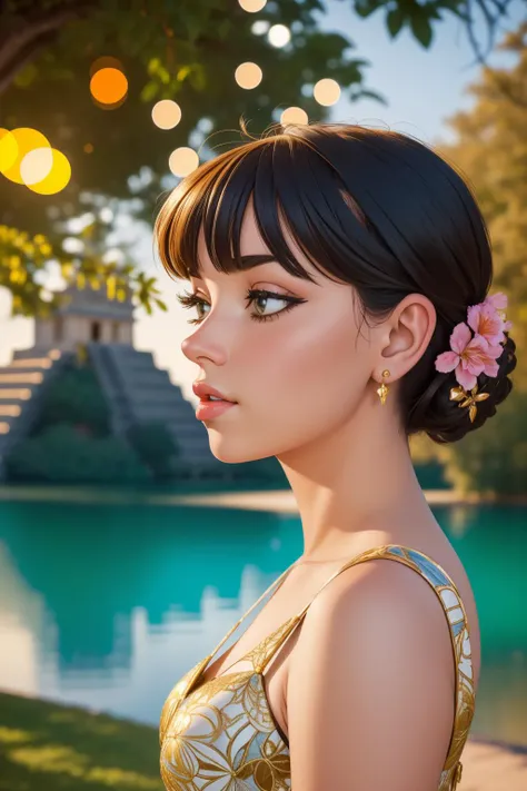 1girl, (realism art stylized by Aleksander Gierymski:1.3) and (Paul Thomas Anderson:0.8) and (Paul Chabas:1.3) , landscape art, detailed RAW photo, Arte Povera, stylized, side-profile of a ("Take me to your best friend's house, I loved you then and I love you now.":1.3) , it is very Rich and Maniacal, near Heavenly Chichen Itza, Flemish vegetation and lake, Winter, equirectangular 360, Maximalist, Sad, Moonlight, bokeh, Sony A7, F/1.8, Film Washi, elegant, delicate, Highres, octane engine