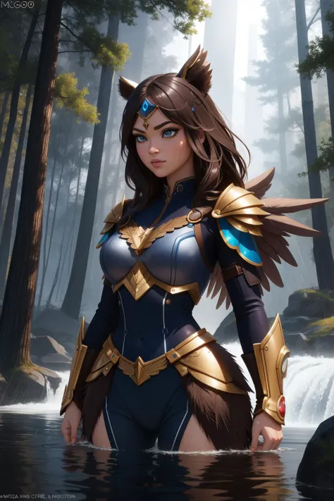 1girl, dark Pencil painting, hyper detailed, cinematic shot of a ([Bear|Valkyrie]:1.3) , the Bear is very Vengeful and Small, plain Brown and deep indigo background, crowded forest and water, Raining, FOV 90 degrees, Ultra Real, Sad, intricate details, Fairy-Tale, Sun Rays, 800mm lens, CineColor, epic fantasy, MOBA style, most beautiful artwork in the world, Concept Art World