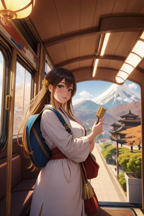 1girl, (realism art by Clara Peeters:0.9) and (Bayard Wu:0.7) and (William Timlin:0.9) , epic Cycles render, Cream and Amaranth details, landscape of a ([Japan|The Andes Mountains]:1.3) from inside of a Train station, it is very Mystifying and Celestial, Greedy space and cityscape, at Dawn, Contemporary, Cozy, best quality, Terrorwave, Ethereal Lighting, 80mm, Single Color, quantum wavetracing, Mustard flakes, lots of details, pixiv