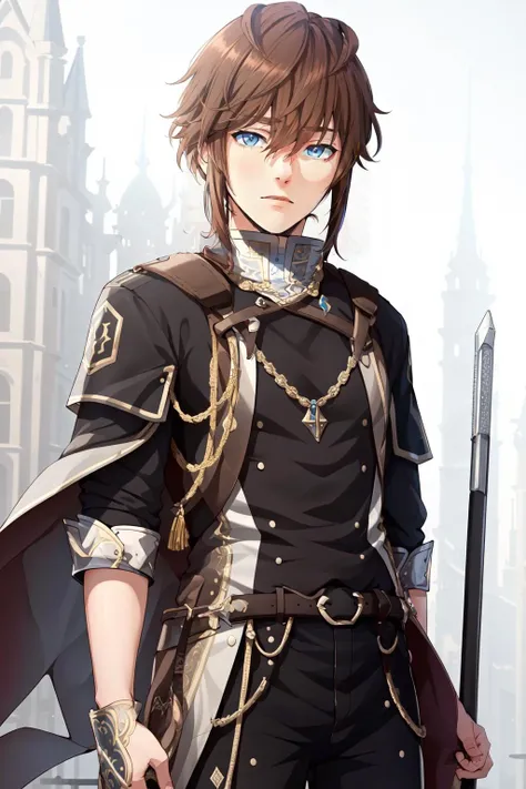 (masterpiece, best quality), intricate details,
1boy, brown hair, blue eyes, <lora:ArthurLora:0.8> Arthur, black clothes, pauldrons,
