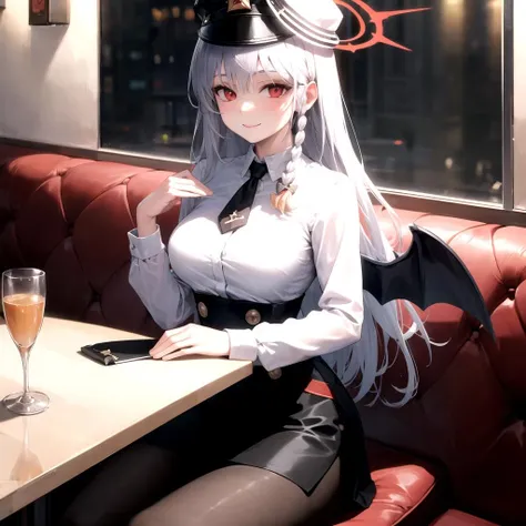 Young girl with grey hair, ((fringed and curly hair)),((curly short twintail)), curly hair ,(red eyes),, ((small bushy eyebrows)), wearing gothic lolita clothing, lolicon ,  to school, bored look, bored face, , suddenly having sex in public, ((doggy style sex)), ((public sex in a restaurant)) naked ass in the male crotch, perfect anatomy, ((many people sitting around at the same table as her)) young boy fucking her