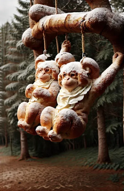<lora:SemlaStyle:1> semlastyle, agile monkeys swinging through the trees