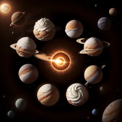 <lora:SemlaStyle:0.5> SemlaStyle, photorealistic, best quality, solar system, planets, sun,