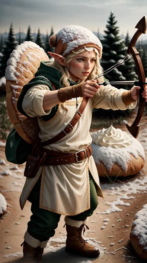 SemlaStyle a elven archer defending their kingdom from invaders <lora:SemlaStyle-000007:0.5>