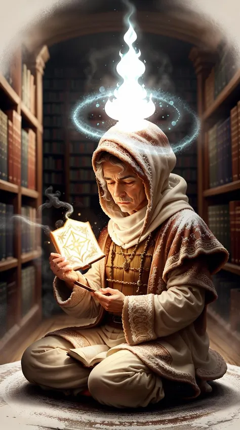 SemlaStyle a wizard casting spells in a ancient library <lora:SemlaStyle-000007:0.5>