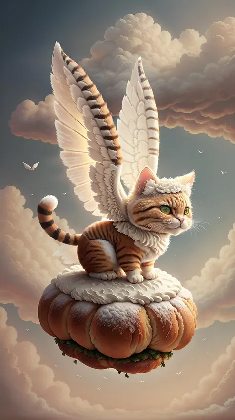 SemlaStyle a cat with wings resting on a floating cloud <lora:SemlaStyle:0.45> bugattiai <lora:BugattiAI:0.4>