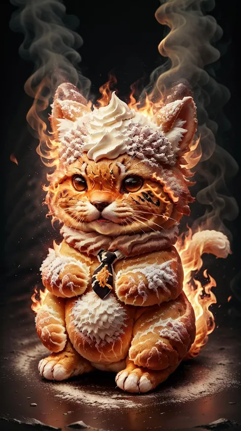 SemlaStyle Ties <lora:SemlaStyle:0.45> animal on fire <lora:on_fire10:0.4>