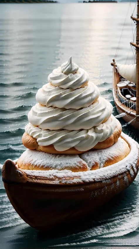 SemlaStyle a traditional sailboat gracefully gliding on a calm bay <lora:SemlaStyle:0.7>