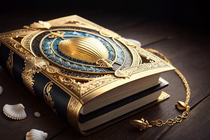mountain, seashell, detailed, magic book, beautiful detailed intricate insanely detailed, beautiful image of ( xyz ), black, (RAW photo), golden ratio, day
