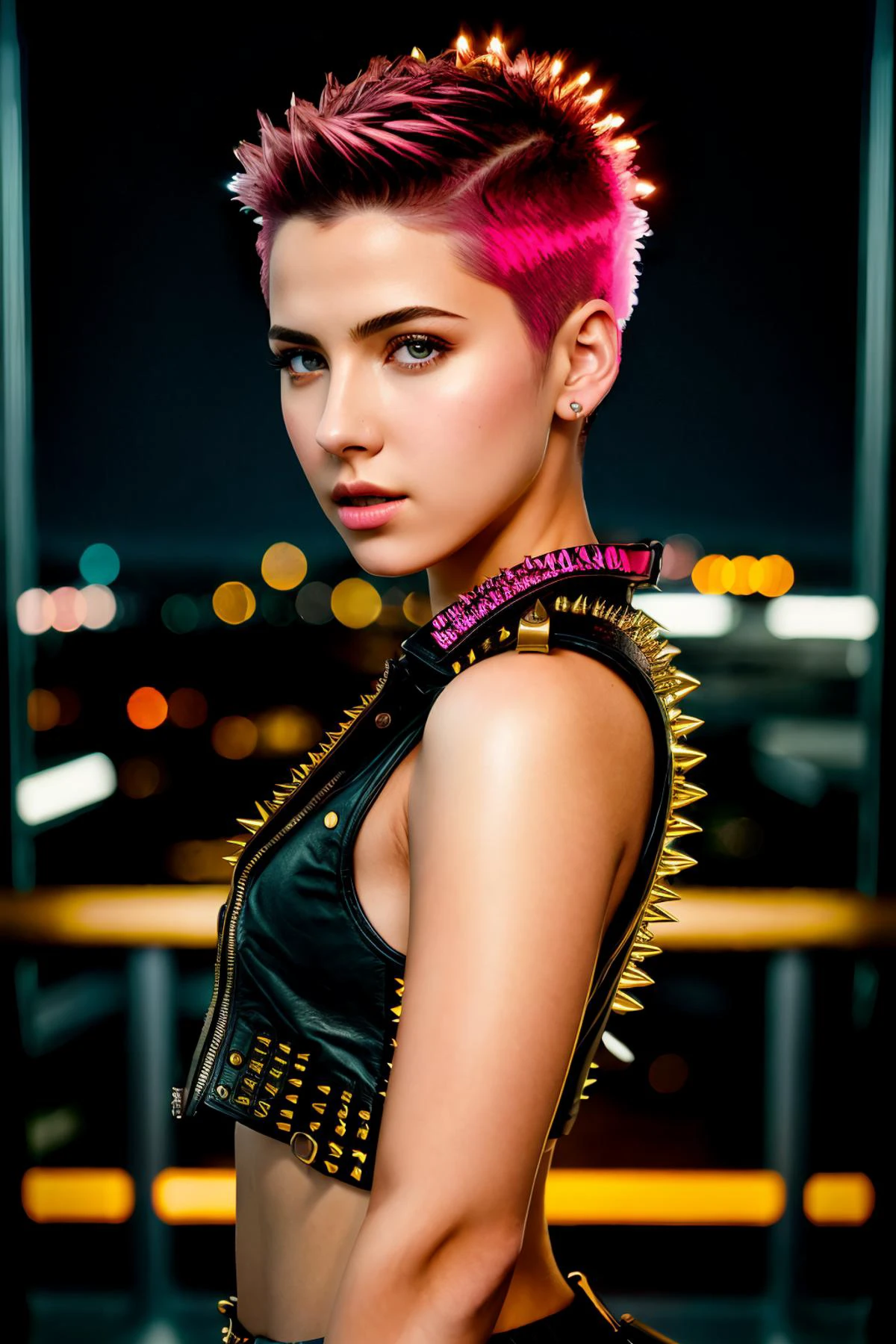Leather Jacket with Spikes