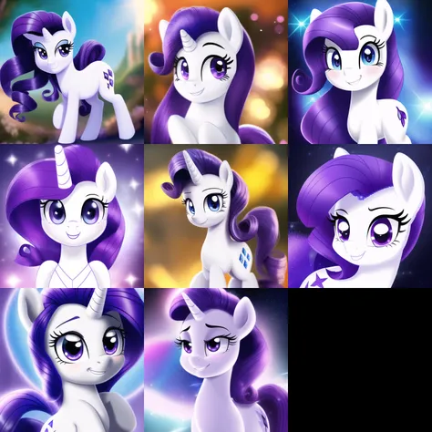 masterpiece, photo of rarity, Smile, pony, inspiring,magical, focus on face, full body, 8k, particles,