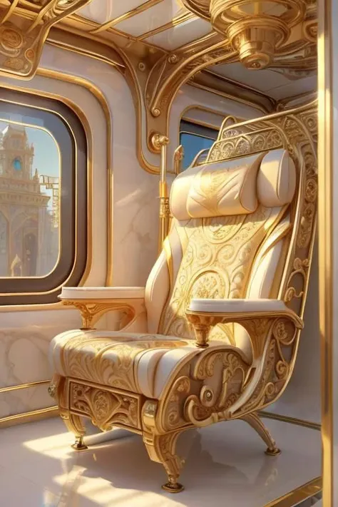IvoryGoldAI, masterpiece, best quality, close-up view, intricate details, cyberpunk passenger train, sharp focus, from interior,
