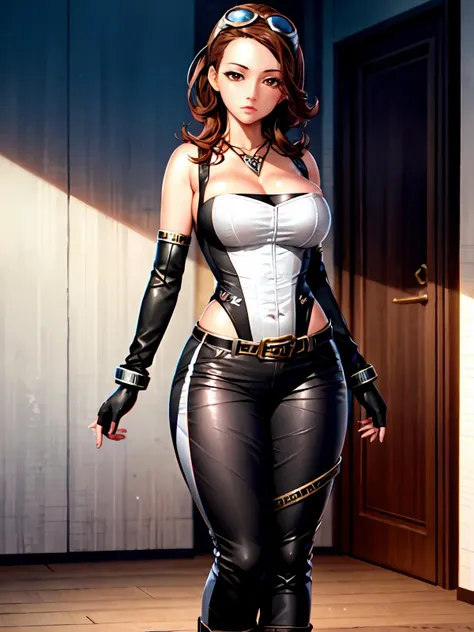 Rubber, Corset, Red Collar, ((Top Quality, Masterpiece: 1.3)), Beautiful Woman with Perfect Figure: 1.1, Glamorous Figure, Overflowing Breasts, Tightly Squeezed Waist, (Seductive Buttocks), Wet Body: 1.5, Very Detailed Face and Skin Texture, Detailed Eyes, (photorealistic:1.4), bokeh, from below,