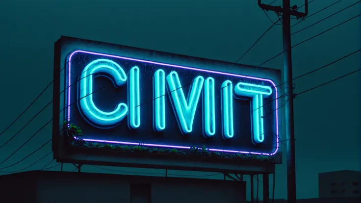 (text logo, CIVIT AI, blue, 80s, neon, ), text logo, neon sign, neon sign with text in window, Modern style architecture, blue theme, minimalistic, rain, utility pole, motorcycle, no humans, ground vehicle, plant, scenery, road, futuristic building, window, dusk, night sky, outrun, text logo, CIVIT AI, electric light wires, wallpaper fusion, text logo, M A I E R, Wave Art Style, outdoors, power lines, Hyperdetailed Photography, Landscape Photography, <lora:WallpaperFusionXL:0.3>, <lora:WaveArtXL:0.6>, <lora:Harrlogos_v1.1:1>