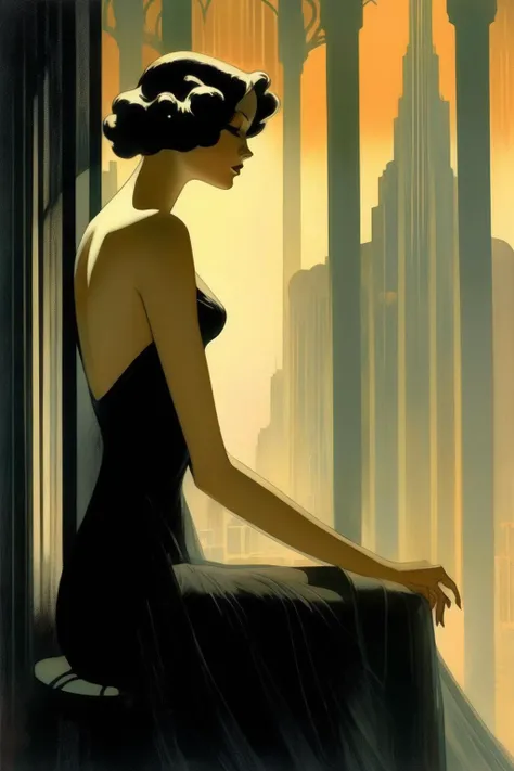 <lora:Luc Schuiten Style:1>Luc Schuiten Style - the beauty behind the veil, sheer, silhouette, forlorn amongst the dystopia now, art deco moderne, beauties, sorrows and class, full body, Girl, woman, romance overlooked, lost daydream