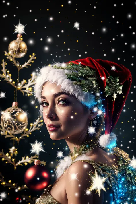 <lora:Xmas:0.7> Xmas woman, sparkling christmas, fantasy, cinematic