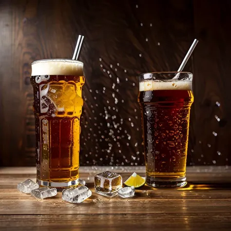 straw, beer, sink, ice, <lora:epiNoiseoffset_v2Pynoise:2>