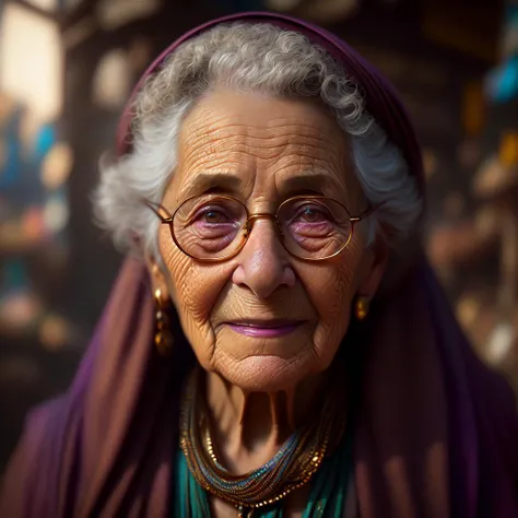 Epic realistic  Photo of elderly Jewish woman woman matte painting national geographic  , slum dof muted colours , hena smooth skin  sheen flawless  face  perfect proportions Detailed   Render, 8k resolution concept art portrait by Greg Rutkowski, Artgerm, WLOP, Alphonse Mucha dynamic lighting trending on Artstation  Unreal Engine 5 volumetric lighting