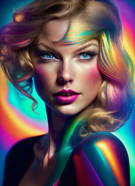 portrait of sks woman in tuxedo, (perfect eyes), energetic and colorful streams of light (photo, studio lighting, hard light, sony a7, 50 mm, matte skin, pores, concept art, colors, hyperdetailed), with professional color grading, soft shadows, bright colors, daylight, <lora:locon_taylor_v1_from_v1_64_32:1.4>