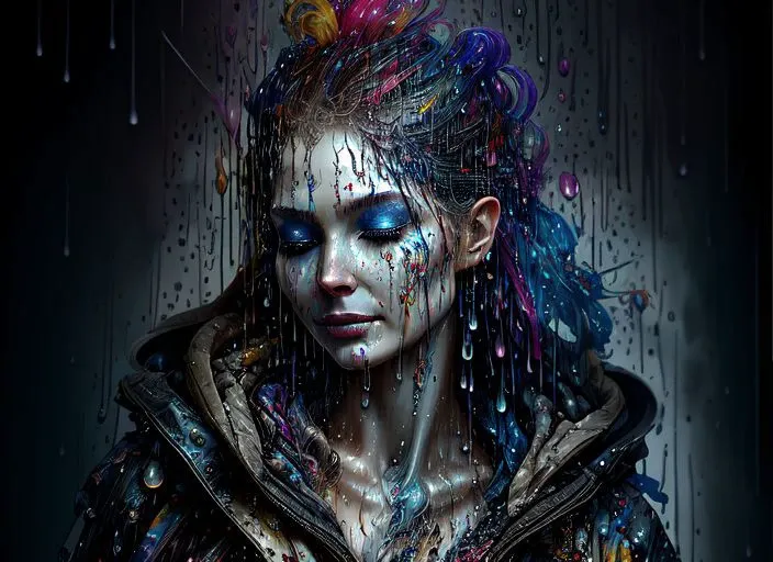 style-paintmagic the army+ of the apocalypse+ in the dark rain, dark fantasy, medieval, nighttime, after hours, darkness, raining++, dripping wet, raindrops, wallpaper, UHD, professional