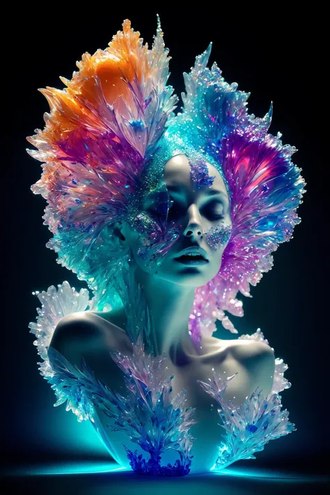 Amidst the ethereal glow of a vaporwave-inspired lunar colony, a hauntingly beautiful Nude figure made of smoke and vapor emerges. A spectral being, draped in flowing iridescent mists, drifts through the long exposure high fashion photograph with an otherworldly grace. The image, a stunning digital art piece, is bathed in a dreamlike haze of pastel colors and neon lights, capturing the ghostly presence in exquisite detail. Every pixel pulsates with a sense of eerie elegance, inviting viewers to linger and contemplate the ghostly beauty of this lunar realm.