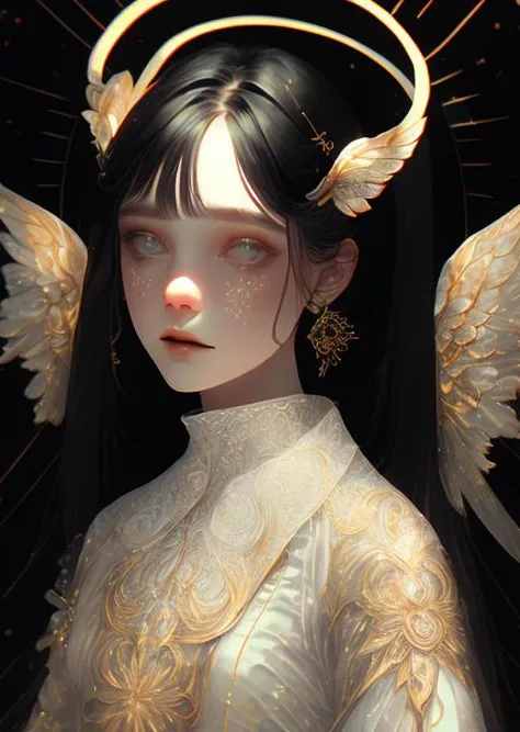(masterpiece), (best quality), (detailed), light layer, lustrous skin, (intricate detailed , taut clothes, , demon wings,hair ornament :1.2), from above, black hair, black choker, long hair, hime cut, woman, blunt bangs, sidelocks, red eyes, holding quarterstaff,holding scythe,holding sword, (mature female:1.1), [uncensored, NSFW, nipples], side-ponytails  (simple background:1.1),  <lora:MagicLORA:1>