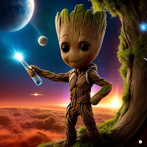 groot, tree, <lyco:groot:0.75>, space