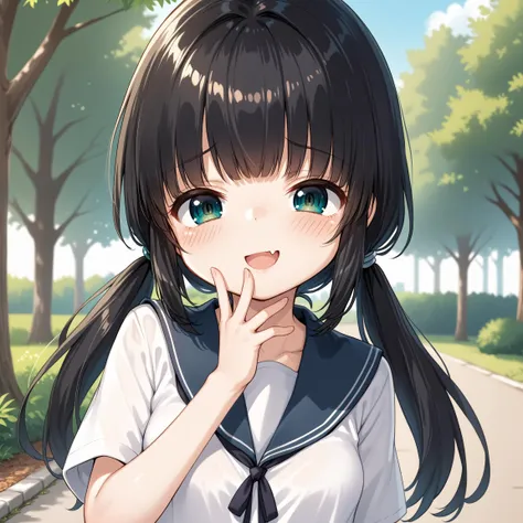score_9, score_8_up, score_7_up, score_6_up, score_5_up, score_4_up, score_8,
BREAK,
adorable, 1girl, kawaii,
<lora:rene_pony:0.5>,
<lora:ak_style_pony-000015:1>, kanroame_style, ruru, low twintails, long hair,
<lora:Mesugaki_Concept_v1.1:1>, mesugaki, smug, skin fang, hand to own mouth,
BREAK,
solo,
1girl, park,
serafuku,
black hair,
BREAK,
upturned and downcast eyes, watery eyes,