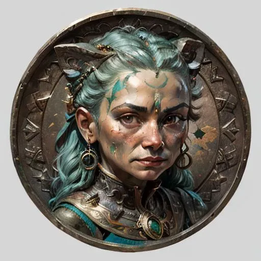 <lora:bronzecd-000007:0.6>, bronzecd, (portait of a woman:1.3),