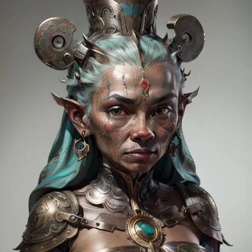 <lora:bronzecd-000006:0.6>, bronzecd, (portait of a woman:1.3)
