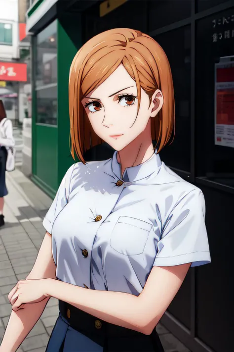 nobara1 a woman, looking at the viewer, upper body photo, at the streets, <lora:nobaraX:1:lbw=FACES>