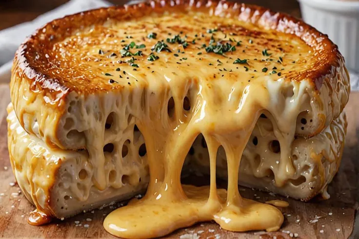 The gooey, dripping texture of melted cheese, stretched and pulled with satisfying exaggeration