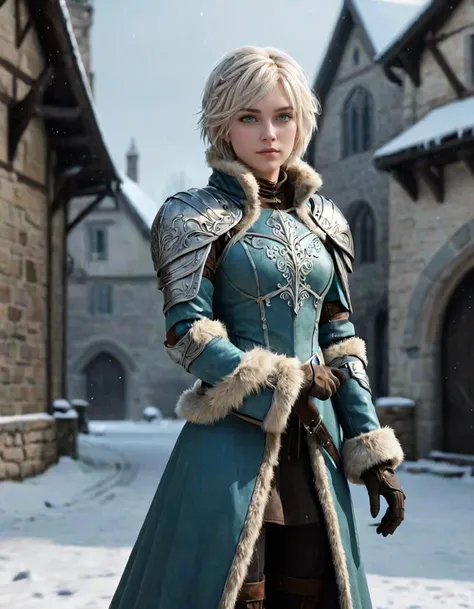 1girl, light armor, platinum blonde hair, (short hair:1.5), aqua eyes, standing, medieval, fur trim, snow, winter, floating hair,
masterpiece, best quality, intricate, ambient occlusion <lora:add_sharpness:1.0>