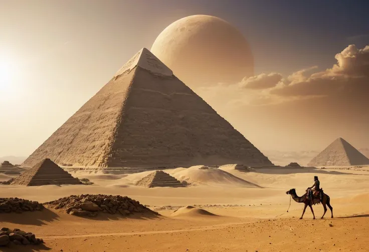 ancient Egyptians, pyramid, on an alien planet
