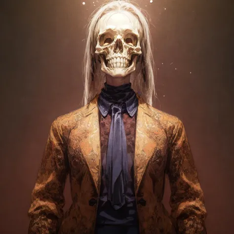 ,skeleton man wearing (business suit:1.3), golden skull, gold,space background,(business suit:1.3), gold,shiny,, official art,finely detail, Depth of field,(((masterpiece))),((extremely detailed CG unity 8k wallpaper)),best quality, high resolution illustration,Amazing,highres,intricate detail,(best illumination, best shadow, an extremely delicate and beautiful),, Cinematic Lighting,,dark, (underlighting:1.2), <lora:SLS:1.0>,, <lora:add_detail:1>