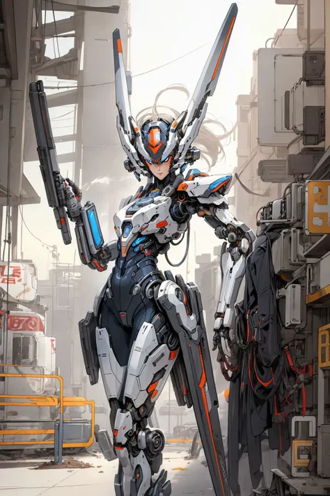 1girl,<lora:nijiMecha:0.7>,mecha, robot, armor, bodysuit, mechanical arms, science fiction,, (masterpiece, best quality, high quality, highres, ultra-detailed),