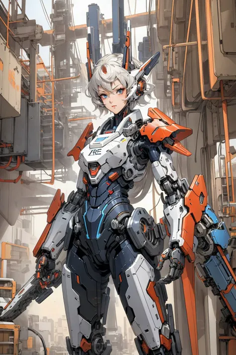 1girl,<lora:nijiMecha:0.7>,mecha, robot, armor, bodysuit, mechanical arms, science fiction,, (masterpiece, best quality, high quality, highres, ultra-detailed),
