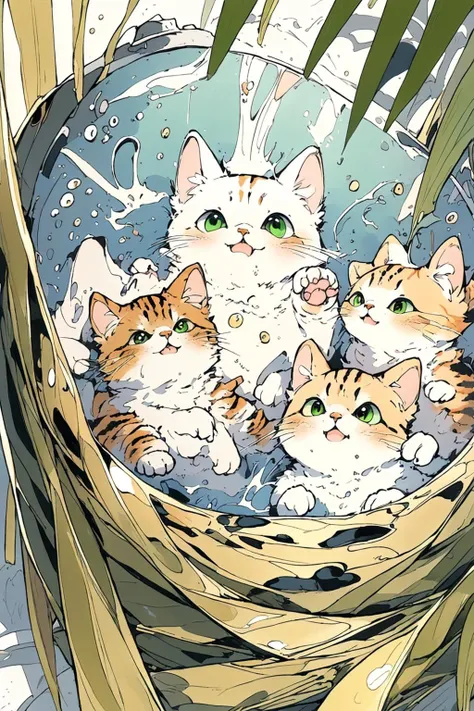 (Masterpiece:1.2, high quality),<lora:cat_20230627113759:0.8>, lineart, 1cat, (high angle),  <lora:teary:0.7>, full body, (light gold cat), whole tone,  light green eyes,(NY11), (Golden Chinchilla),
cat inside a cultivation tank, <lora:cultivation_tank_lora01:0.7>, <lora:add_detail:-0.5>