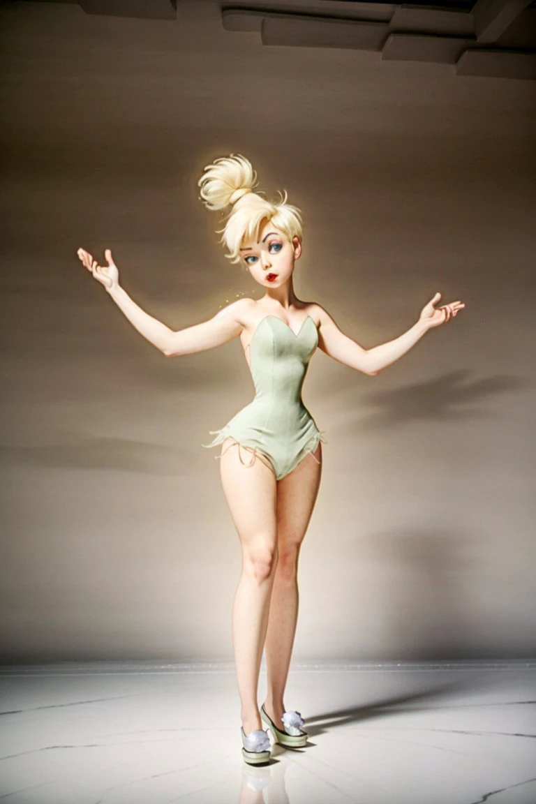 analog style, modelshoot style, RAW photo, tinker bell, full body portrait of a beautiful young girl, 18yo, dynamic pose, (high detailed skin:1.2), 8k uhd, dslr, soft lighting, high quality, film grain, Fujifilm XT3, <lora:tinkerbell_v10:1>