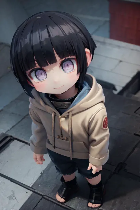 (masterpiece, best quality;1.3), extremely detailed, 1girl, solo, smile, looking at viewer,
hinata_hyuuga <lora:hinata_hyuuga:0.8>short hair, blue hair, blunt bangs, sidelocks, white eyes, no pupils,hoodie, forehead protector, jacket , standing rooftop, from above,