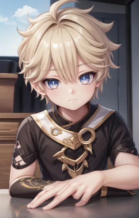 1 boy,more details in eyes,cute,looking at viewer, adorabel boy,cute face,details sky,handsome,young,juvenile,((masterpiece:1.4,best quality)),multiple details,colorful hair,eyeshadow,, sfw, <lora:Aether1:1>