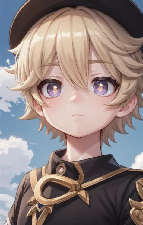 1 boy,more details in eyes,cute,looking at viewer, adorabel boy,cute face,details sky,handsome,young,juvenile,((masterpiece:1.4,best quality)),multiple details,colorful hair,eyeshadow, blonde hair, blue eyes, nsfw