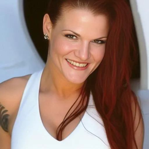 lita, photo, white dress, smiling,  <lora:lita:0.5>
