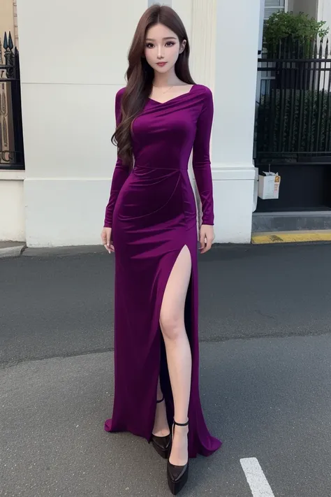 best quality, ultra high res, (photorealistic:1.4), 1girl, masterpiece full body, dress